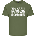 Can't Scare Me Grandkids Grandparent's Day Mens Cotton T-Shirt Tee Top Military Green