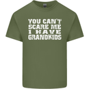 Can't Scare Me Grandkids Grandparent's Day Mens Cotton T-Shirt Tee Top Military Green