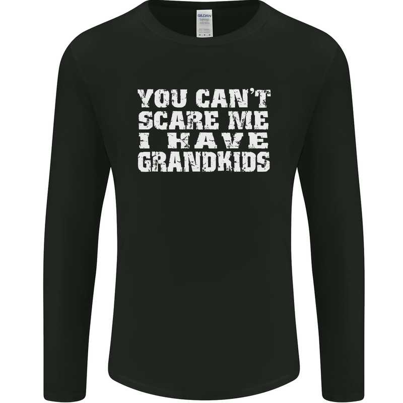 Can't Scare Me Grandkids Grandparent's Day Mens Long Sleeve T-Shirt Black