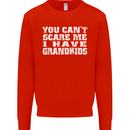 Can't Scare Me Grandkids Grandparent's Day Mens Sweatshirt Jumper Bright Red
