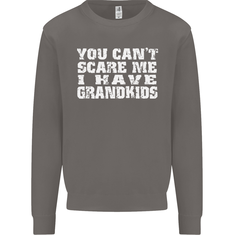 Can't Scare Me Grandkids Grandparent's Day Mens Sweatshirt Jumper Charcoal
