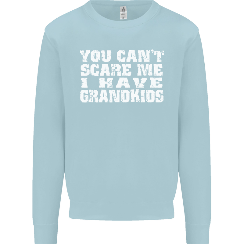 Can't Scare Me Grandkids Grandparent's Day Mens Sweatshirt Jumper Light Blue
