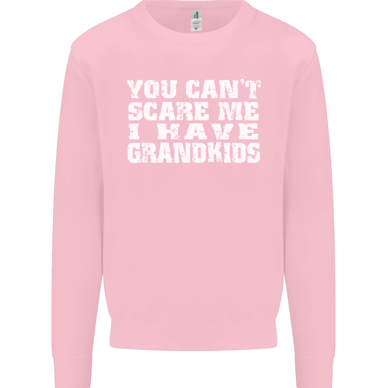 Can't Scare Me Grandkids Grandparent's Day Mens Sweatshirt Jumper Light Pink