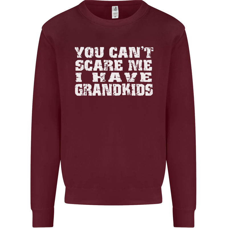 Can't Scare Me Grandkids Grandparent's Day Mens Sweatshirt Jumper Maroon