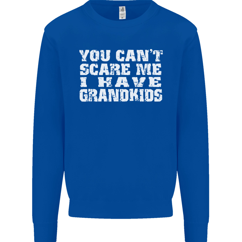 Can't Scare Me Grandkids Grandparent's Day Mens Sweatshirt Jumper Royal Blue