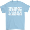 Can't Scare Me Grandkids Grandparent's Day Mens T-Shirt Cotton Gildan Light Blue