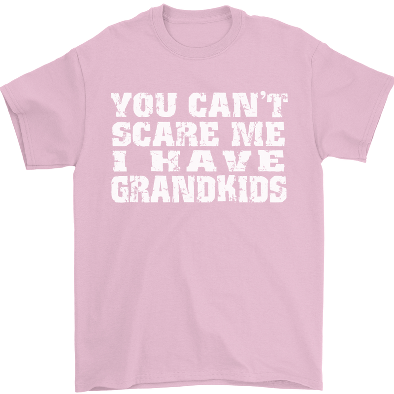 Can't Scare Me Grandkids Grandparent's Day Mens T-Shirt Cotton Gildan Light Pink