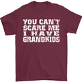 Can't Scare Me Grandkids Grandparent's Day Mens T-Shirt Cotton Gildan Maroon