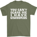 Can't Scare Me Grandkids Grandparent's Day Mens T-Shirt Cotton Gildan Military Green