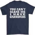 Can't Scare Me Grandkids Grandparent's Day Mens T-Shirt Cotton Gildan Navy Blue