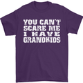 Can't Scare Me Grandkids Grandparent's Day Mens T-Shirt Cotton Gildan Purple