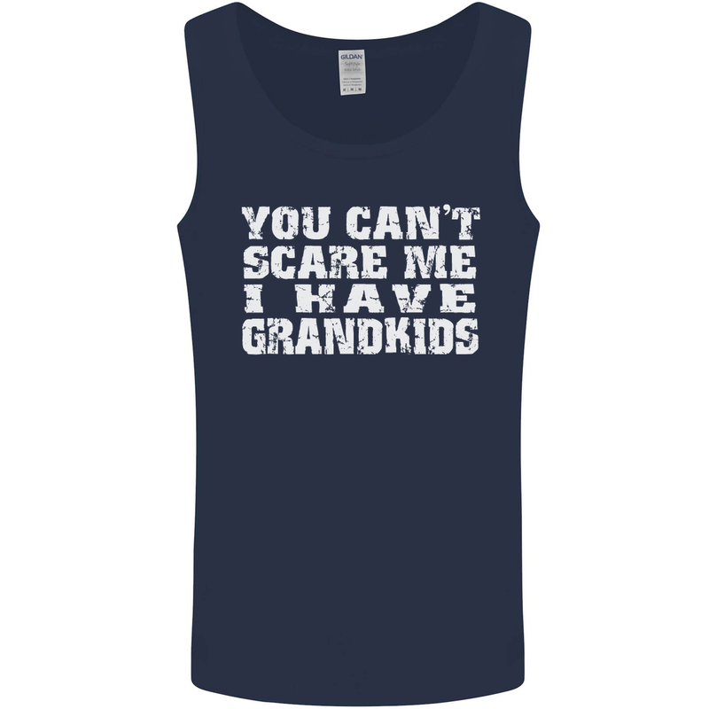 Can't Scare Me Grandkids Grandparent's Day Mens Vest Tank Top Navy Blue
