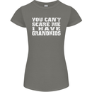 Can't Scare Me Grandkids Grandparent's Day Womens Petite Cut T-Shirt Charcoal