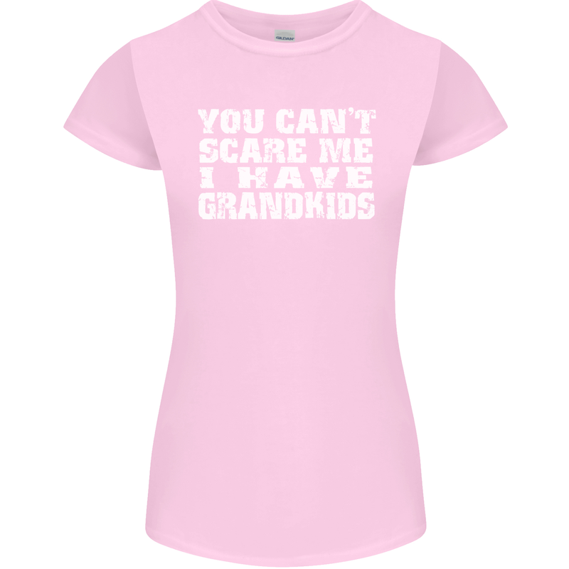 Can't Scare Me Grandkids Grandparent's Day Womens Petite Cut T-Shirt Light Pink
