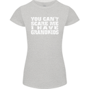 Can't Scare Me Grandkids Grandparent's Day Womens Petite Cut T-Shirt Sports Grey