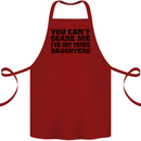 Can't Scare Me Three Daughters Father's Day Cotton Apron 100% Organic Maroon