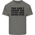 Can't Scare Me Three Daughters Father's Day Mens Cotton T-Shirt Tee Top Charcoal