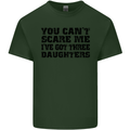 Can't Scare Me Three Daughters Father's Day Mens Cotton T-Shirt Tee Top Forest Green