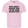 Can't Scare Me Three Daughters Father's Day Mens Cotton T-Shirt Tee Top Light Pink