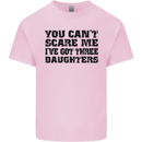 Can't Scare Me Three Daughters Father's Day Mens Cotton T-Shirt Tee Top Light Pink