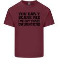 Can't Scare Me Three Daughters Father's Day Mens Cotton T-Shirt Tee Top Maroon