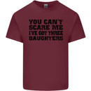 Can't Scare Me Three Daughters Father's Day Mens Cotton T-Shirt Tee Top Maroon