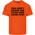 Can't Scare Me Three Daughters Father's Day Mens Cotton T-Shirt Tee Top Orange