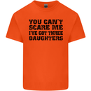 Can't Scare Me Three Daughters Father's Day Mens Cotton T-Shirt Tee Top Orange