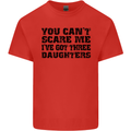 Can't Scare Me Three Daughters Father's Day Mens Cotton T-Shirt Tee Top Red
