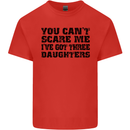 Can't Scare Me Three Daughters Father's Day Mens Cotton T-Shirt Tee Top Red