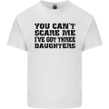 Can't Scare Me Three Daughters Father's Day Mens Cotton T-Shirt Tee Top White