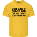 Can't Scare Me Three Daughters Father's Day Mens Cotton T-Shirt Tee Top Yellow
