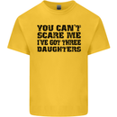 Can't Scare Me Three Daughters Father's Day Mens Cotton T-Shirt Tee Top Yellow