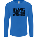 Can't Scare Me Three Daughters Father's Day Mens Long Sleeve T-Shirt Royal Blue