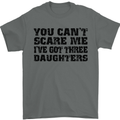 Can't Scare Me Three Daughters Father's Day Mens T-Shirt Cotton Gildan Charcoal