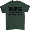 Can't Scare Me Three Daughters Father's Day Mens T-Shirt Cotton Gildan Forest Green