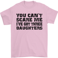 Can't Scare Me Three Daughters Father's Day Mens T-Shirt Cotton Gildan Light Pink