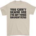 Can't Scare Me Three Daughters Father's Day Mens T-Shirt Cotton Gildan Sand