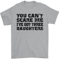 Can't Scare Me Three Daughters Father's Day Mens T-Shirt Cotton Gildan Sports Grey