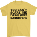 Can't Scare Me Three Daughters Father's Day Mens T-Shirt Cotton Gildan Yellow