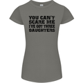Can't Scare Me Three Daughters Father's Day Womens Petite Cut T-Shirt Charcoal