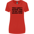 Can't Scare Me Three Daughters Father's Day Womens Wider Cut T-Shirt Red