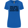 Can't Scare Me Three Daughters Father's Day Womens Wider Cut T-Shirt Royal Blue