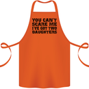 Can't Scare Me Two Daughters Father's Day Cotton Apron 100% Organic Orange