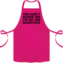 Can't Scare Me Two Daughters Father's Day Cotton Apron 100% Organic Pink