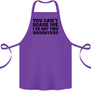 Can't Scare Me Two Daughters Father's Day Cotton Apron 100% Organic Purple
