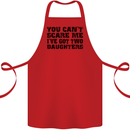 Can't Scare Me Two Daughters Father's Day Cotton Apron 100% Organic Red