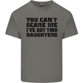 Can't Scare Me Two Daughters Father's Day Mens Cotton T-Shirt Tee Top Charcoal