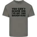 Can't Scare Me Two Daughters Father's Day Mens Cotton T-Shirt Tee Top Charcoal