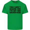 Can't Scare Me Two Daughters Father's Day Mens Cotton T-Shirt Tee Top Irish Green